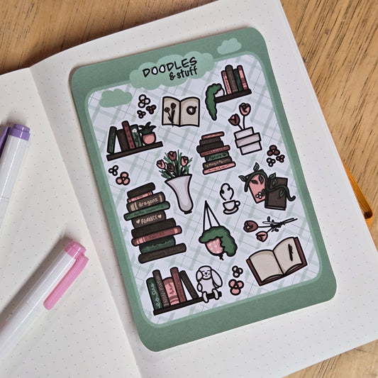 Books in Bloom Sticker Sheet
